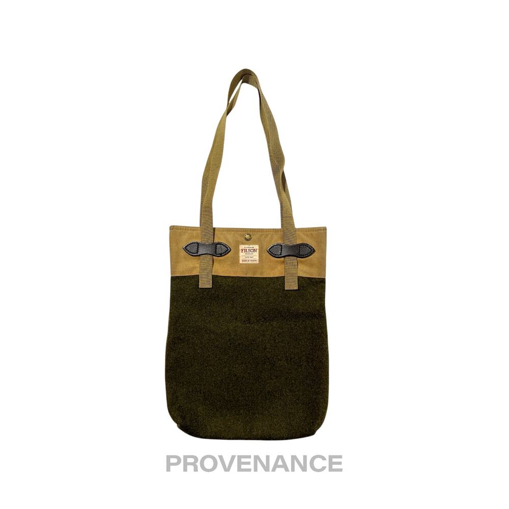 🔴 Filson Tin Cloth & Mackinaw Wool Tote Bag Tan Olive